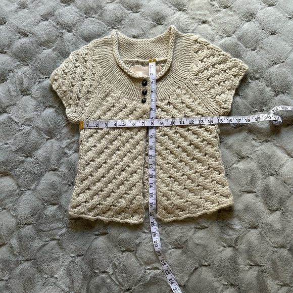 Vintage Kaisely Chunky knit wool blend cream shrug Size S - Picture 4 of 4